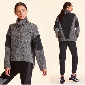 Alala • Retreat sweatshirt charcoal boucle funnel neck lounge boucle sweater